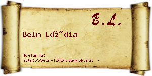 Bein Lídia névjegykártya